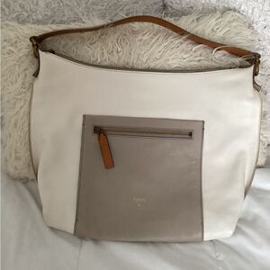 Fossil hobo bag ivory, gray